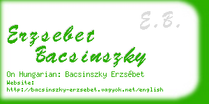 erzsebet bacsinszky business card