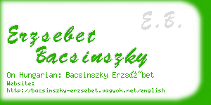 erzsebet bacsinszky business card